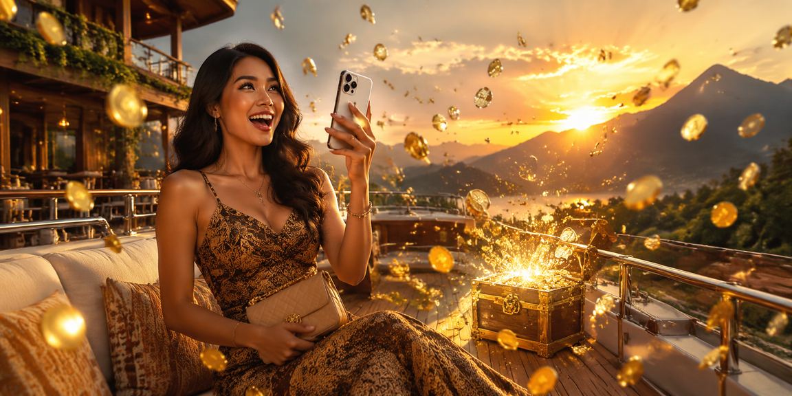 Seseorang bermain casino online dari ponsel sambil menikmati kopi di kafe modern